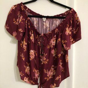 Off  shoulder floral blouse